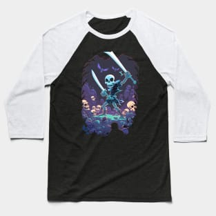 Warrior Skeleton Baseball T-Shirt